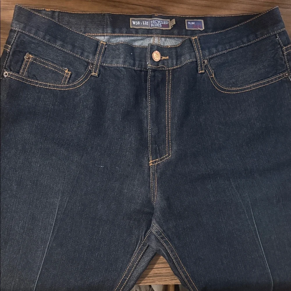 Recycled Blue Mens Slim Fit Denim Jeans